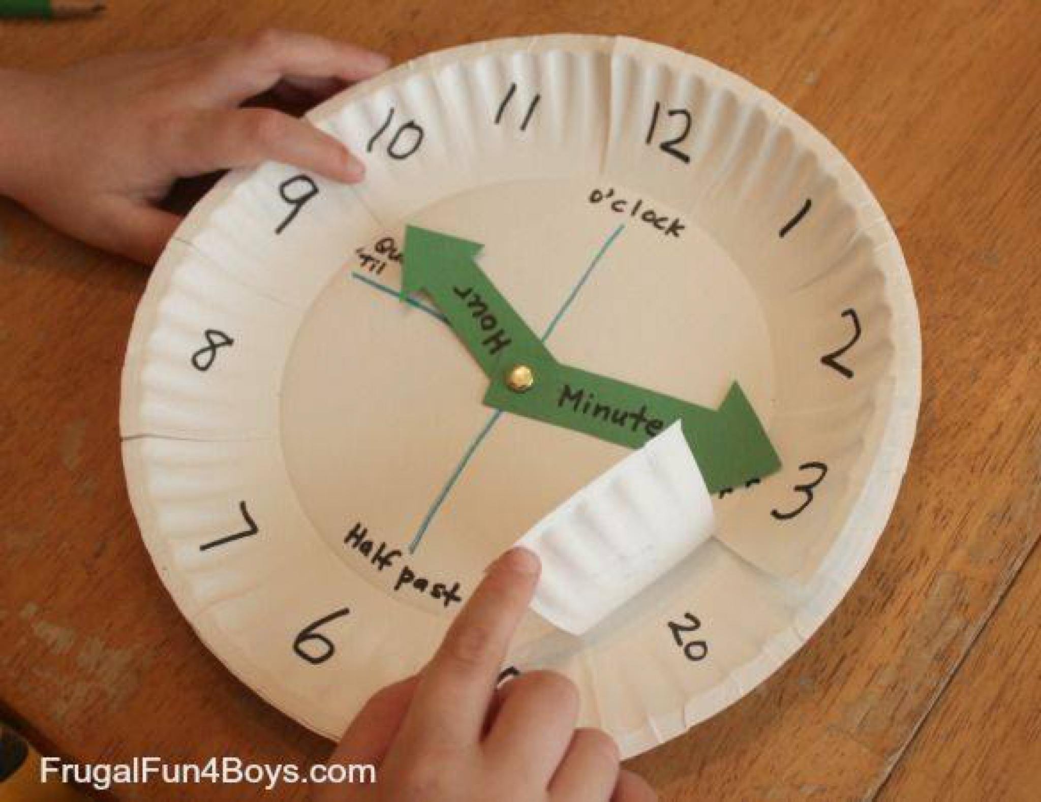 Часы из тарелки бумажной