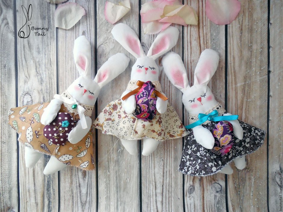 Текстильные пасхальные кролики