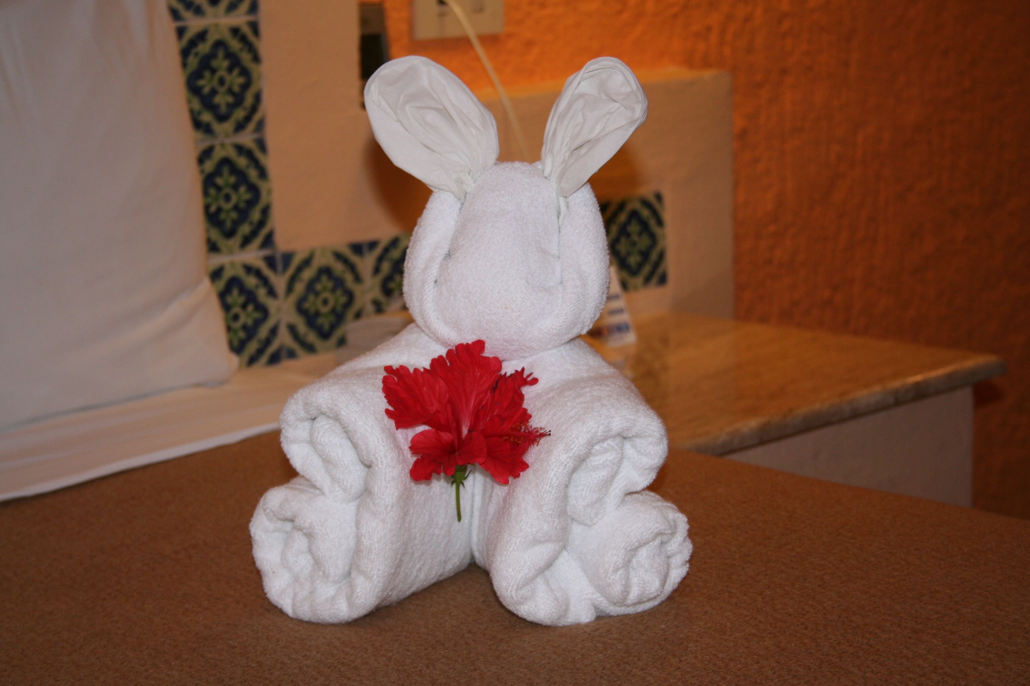 Заяц из полотенца