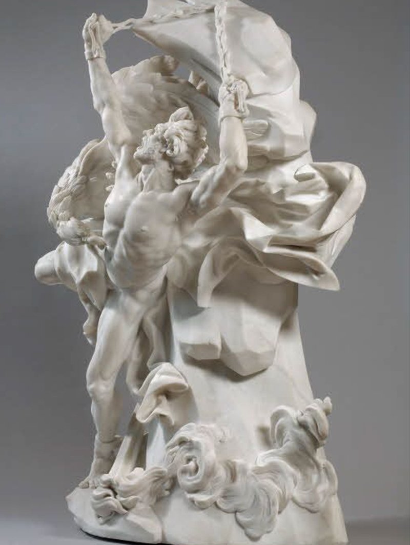 Прометей изображен в скульптуре Николя-Себастьена Адама, 1762 год (Лувр)