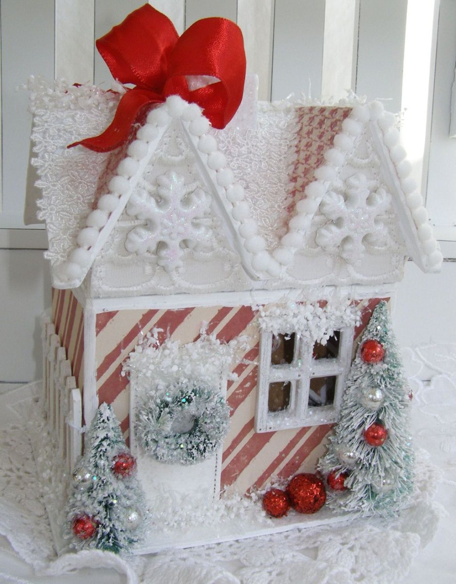 Рождественский домик из картона