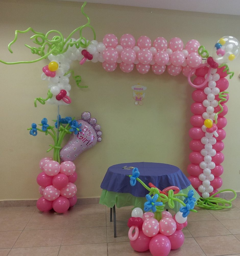 Арка из шаров на день рождения девочки