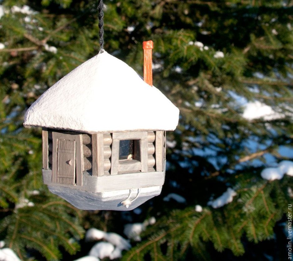 Новогодний домик для птиц
