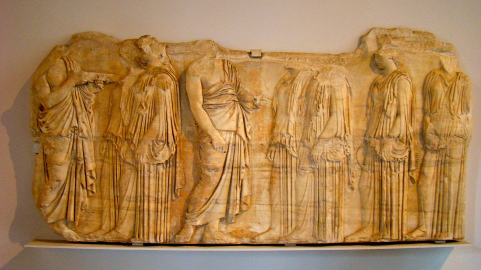 Ионический фриз Парфенона британский музей