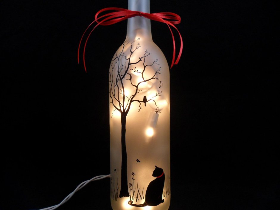Декоративная бутылка с подсветкой