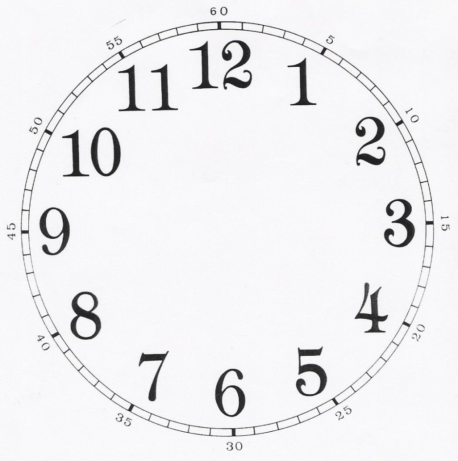 Бумажный циферблат часов
