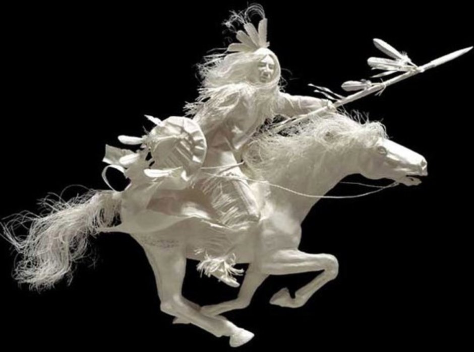 Бумажная скульптура лошадь папье маше