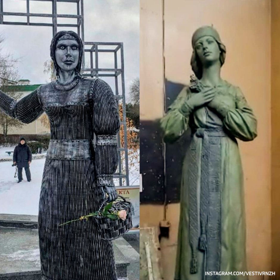 Новая статуя Аленки в Нововоронеже