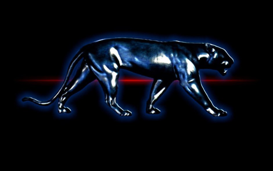 Пантера на синем фоне