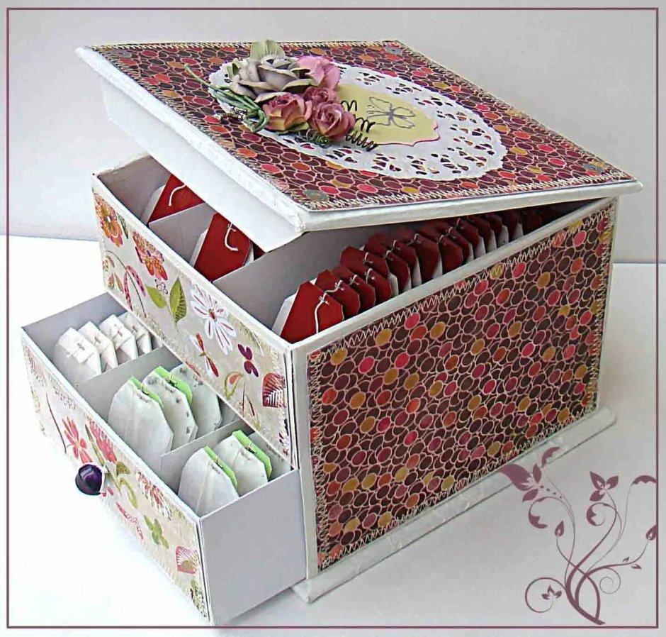 Декор коробки для чайных пакетиков