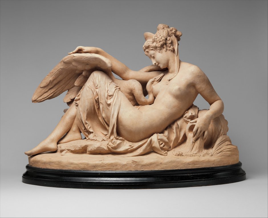 Скульптура "Леда и лебедь" (Jean-Jacques Feuchere), бронза