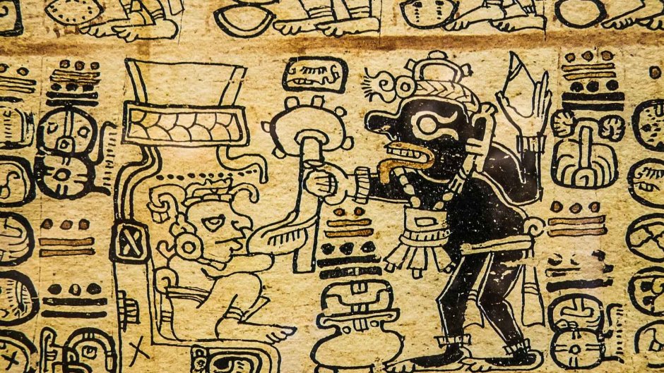Наскальные рисунки индейцев Майя