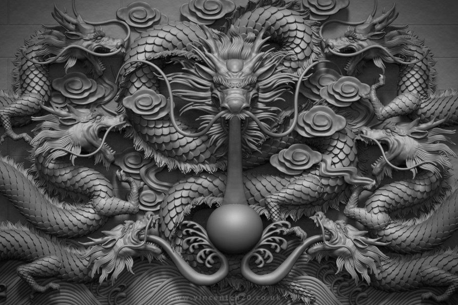 Косторезное искусство Китая дракон