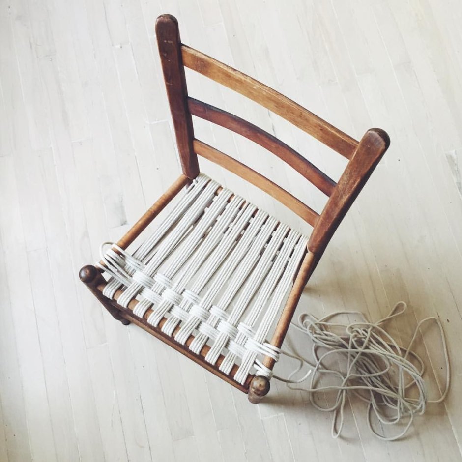 Плетеная сидушка на стул