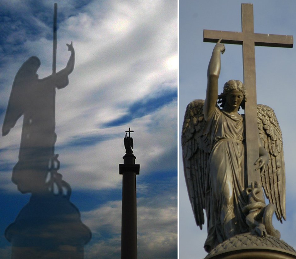 Скульптура ангела на Александринском столпе в Санкт-Петербурге