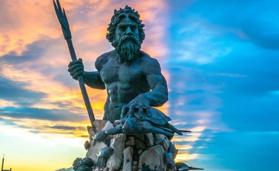 Мрамор статуя Посейдона