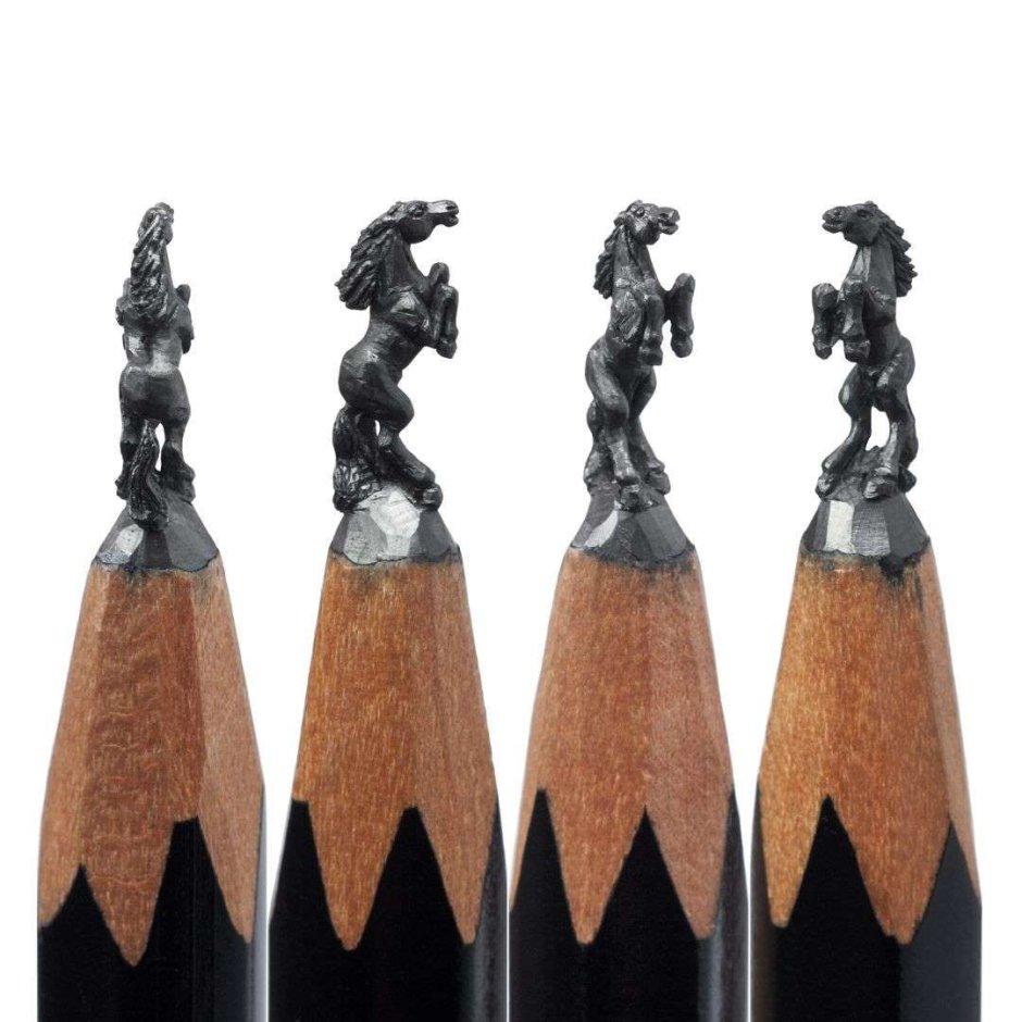 Скульптуры на грифеле карандаша Салават Фидаи