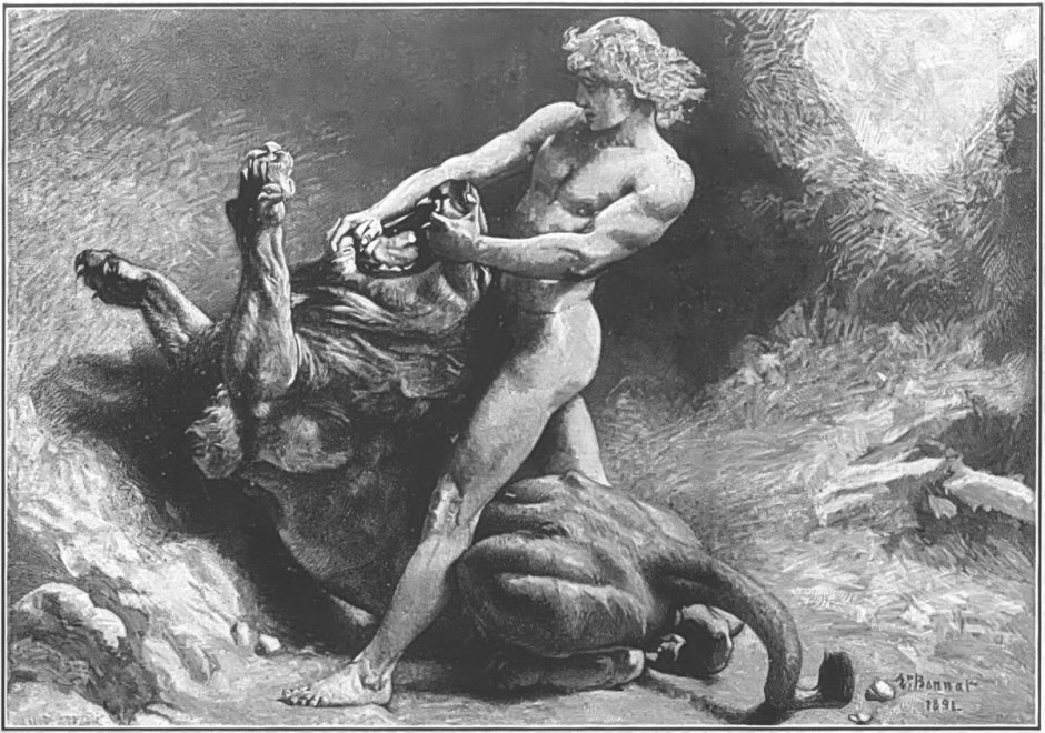 Самсон разрывающий пасть Льва картина