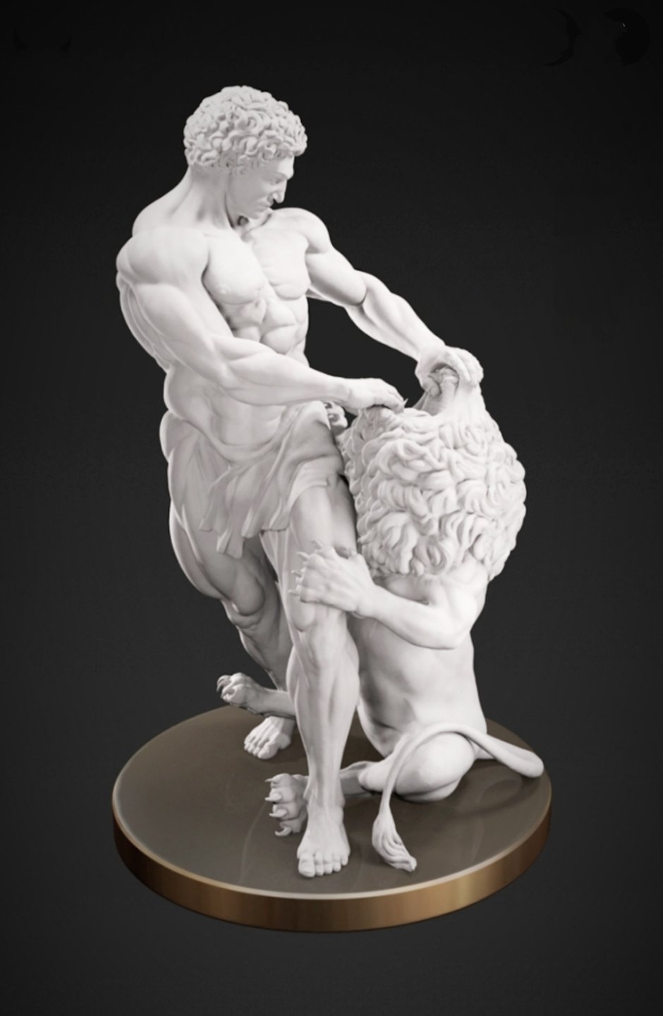 Самсон раздирающий пасть Льва скульптор