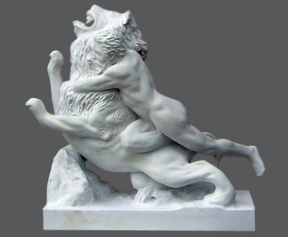 Геракл и немейский Лев скульптура