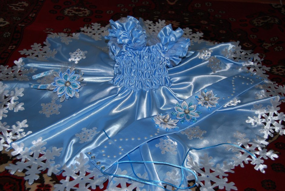 Платье Снежинка голубой цвет
