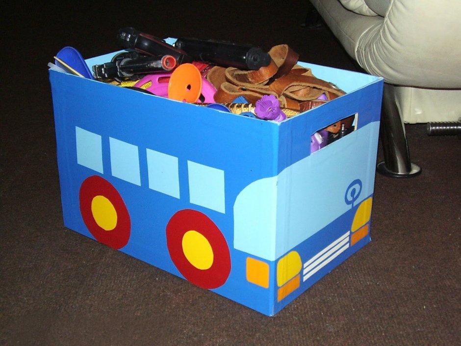 Коробка для хранения игрушек из картона