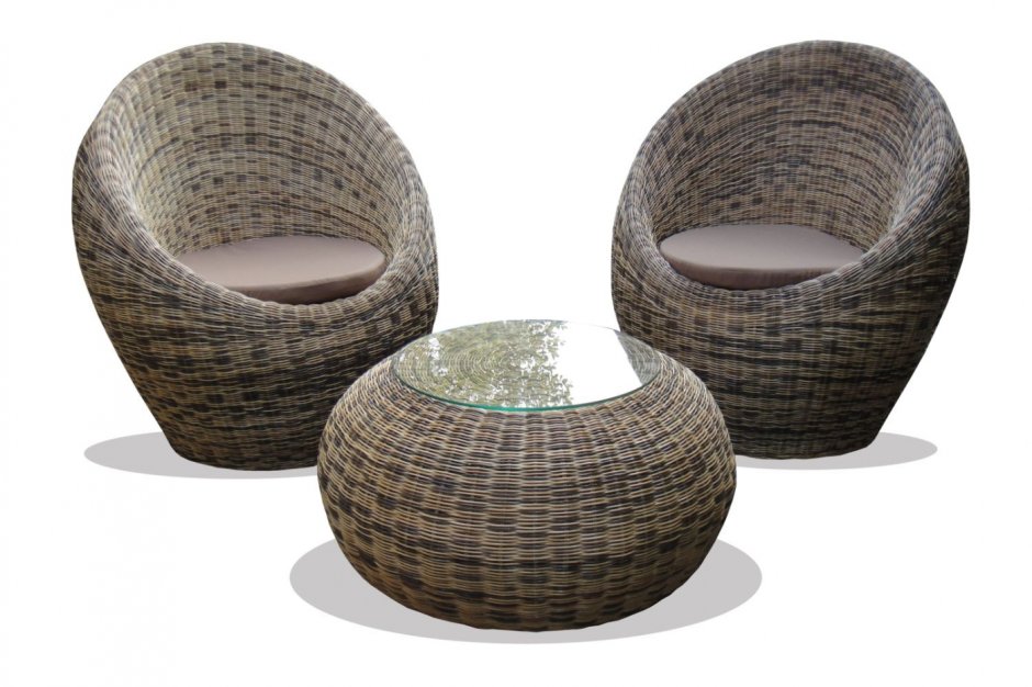 Комплект мебели плетёный из натурального ротанга ЭГЗ (Eggs)
