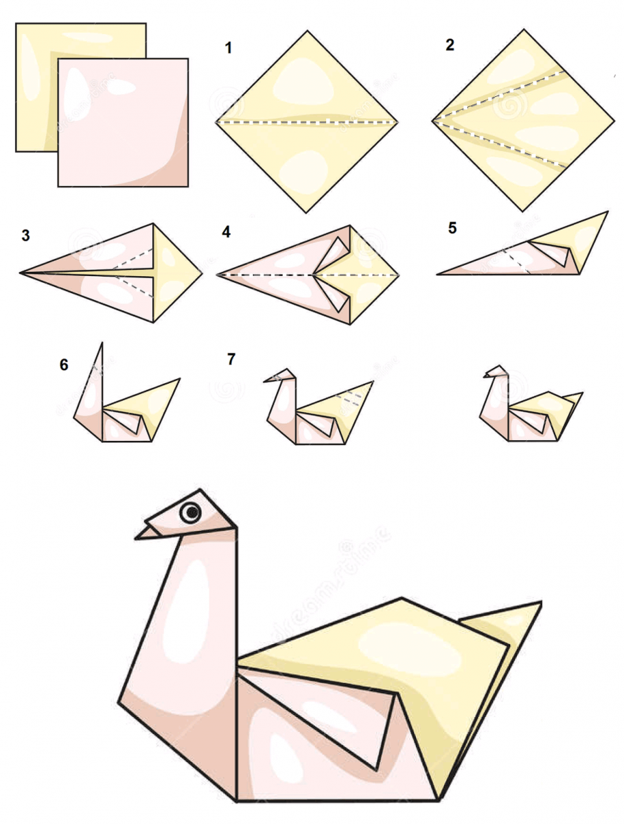 Поделка птица оригами