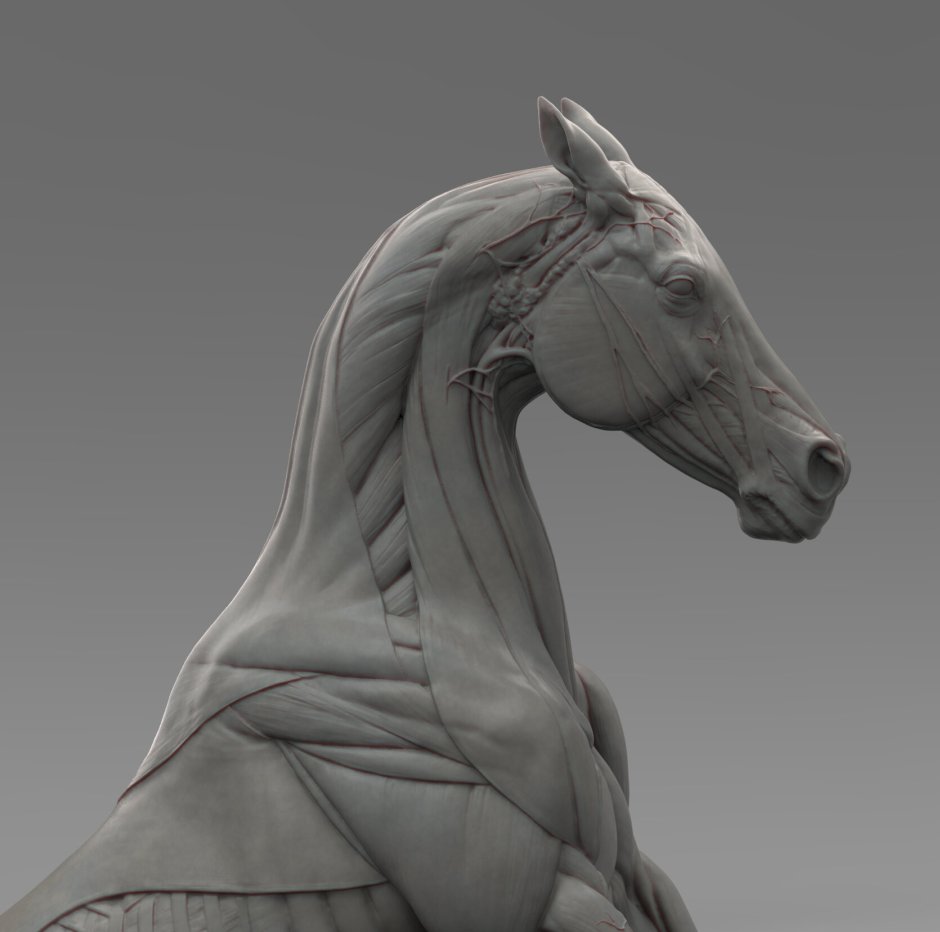 Скульптуры коней из глины