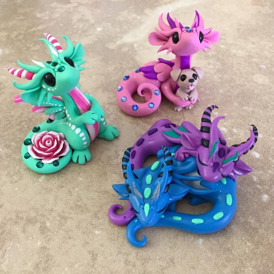 Игрушки из пластилина дракон