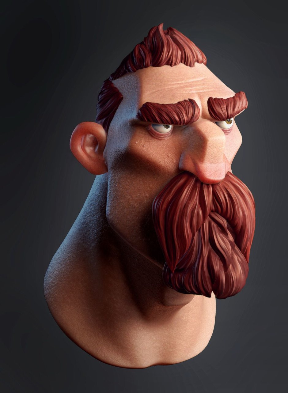 Стилизованная борода Zbrush