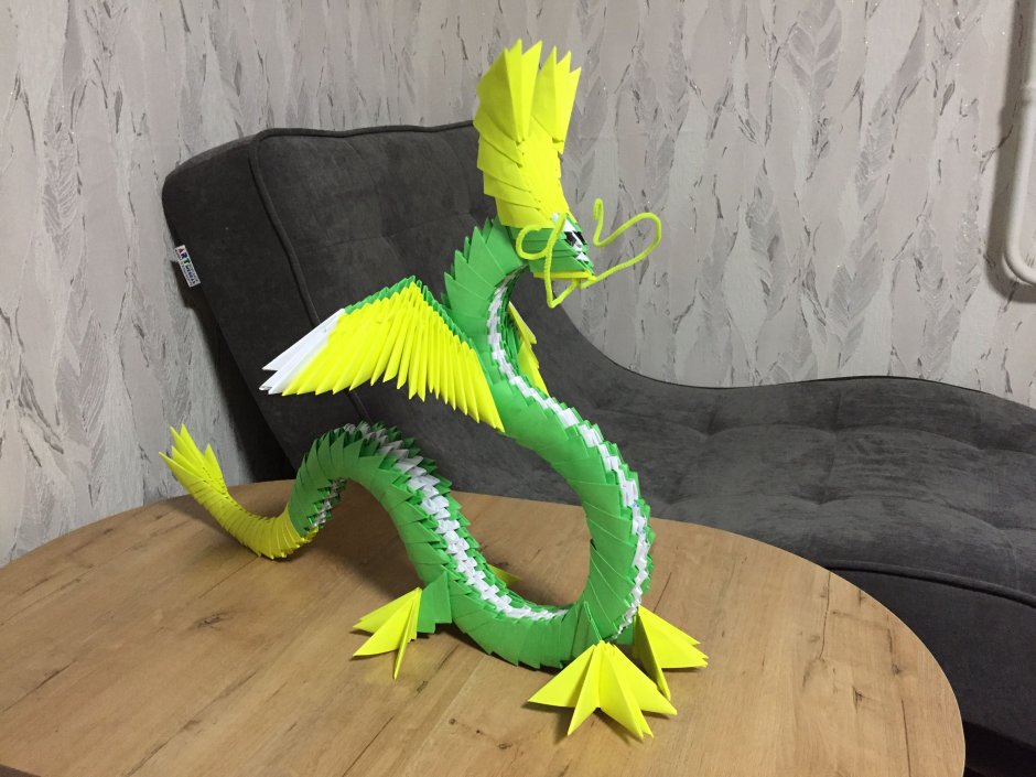 Модульное оригами китайский дракон