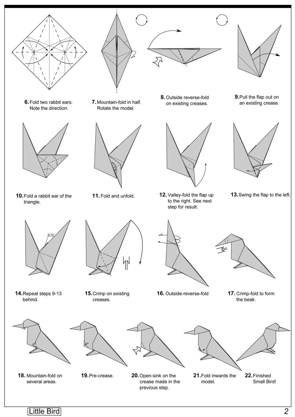 Журавлик в технике оригами