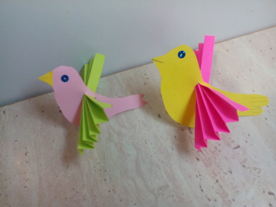 Оригами птичка и лягушка