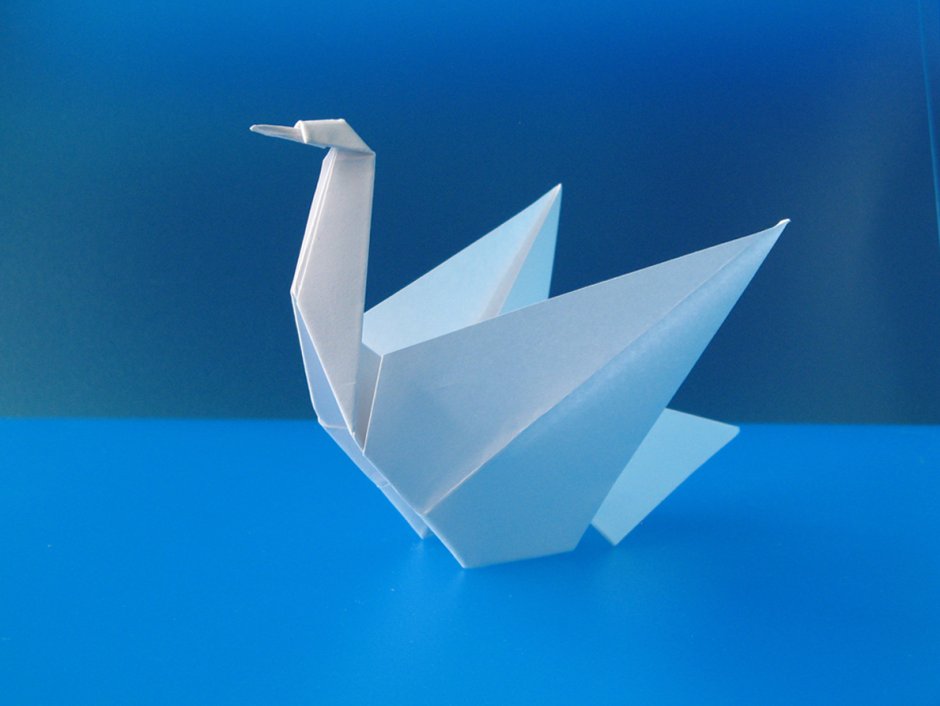 Лебедь оригами схема складывания