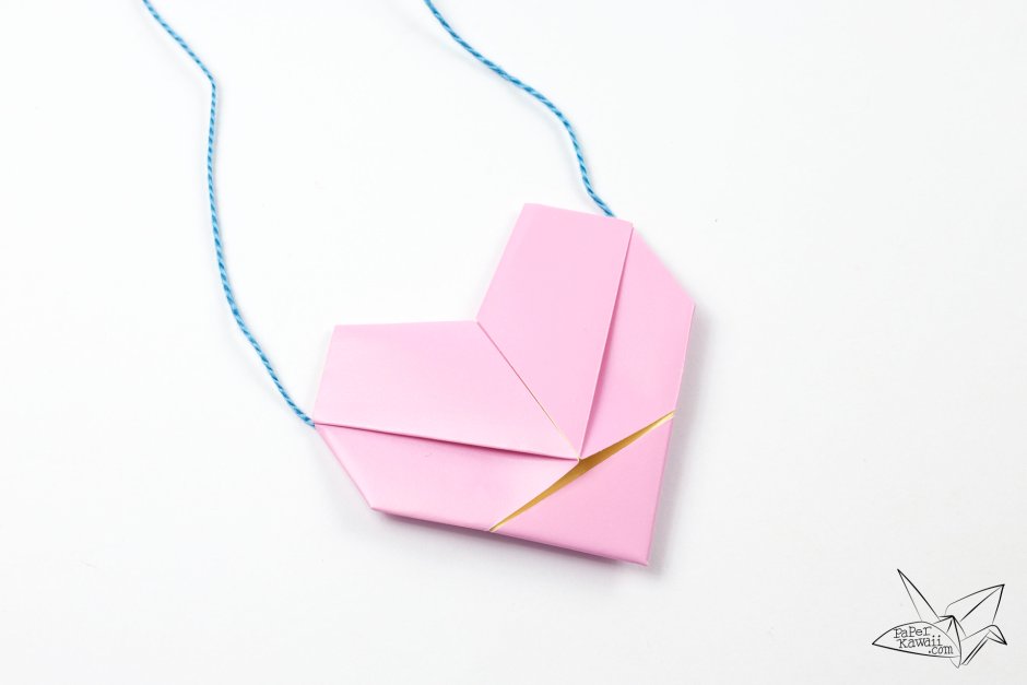 Кулон сердце оригами