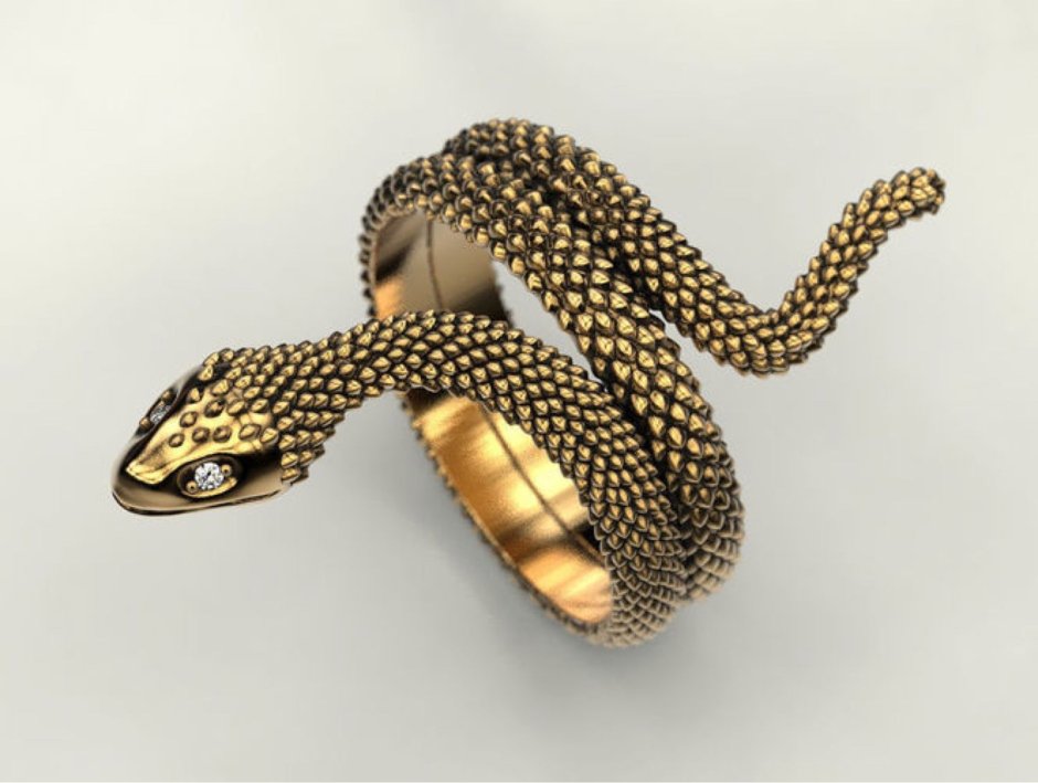 Кольцо змея Адрия Голд