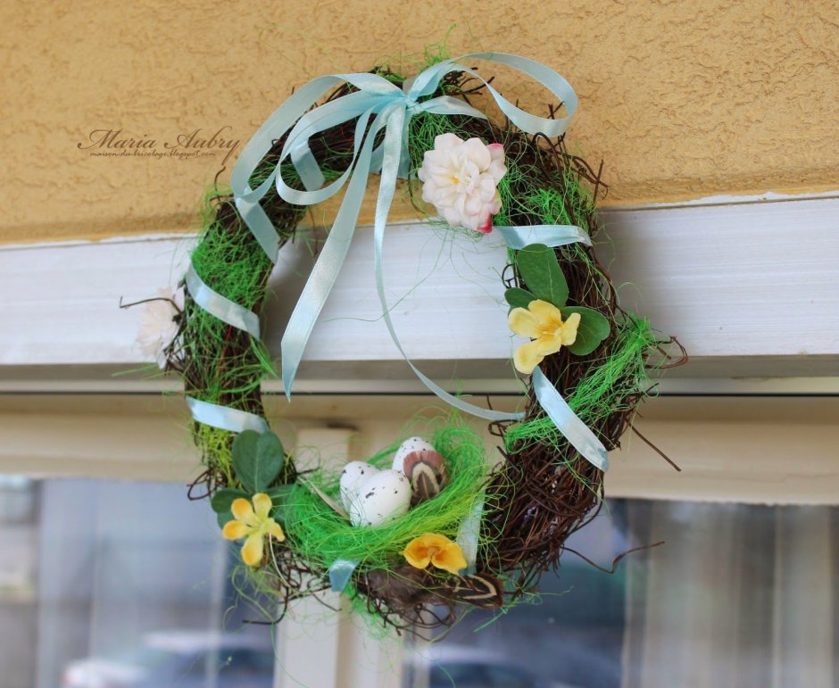 Easter Wreath with Pastel Lights