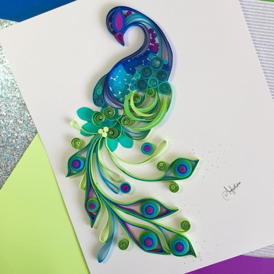 Quilling paper Павлин