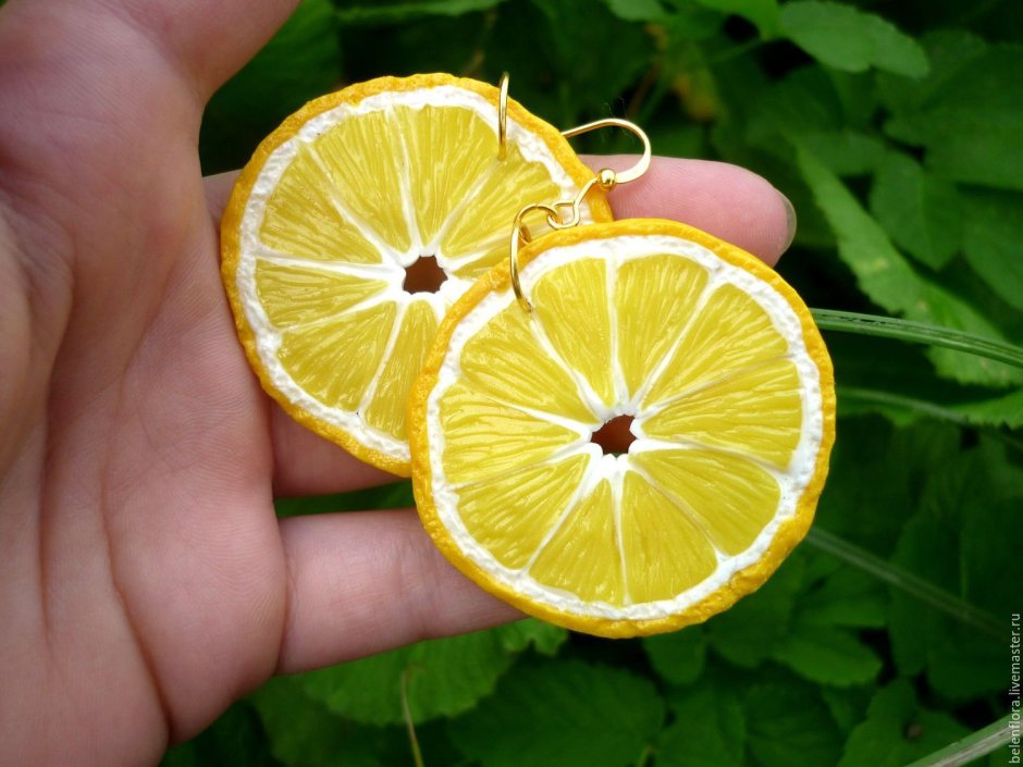 Долька лимона из полимерной глины