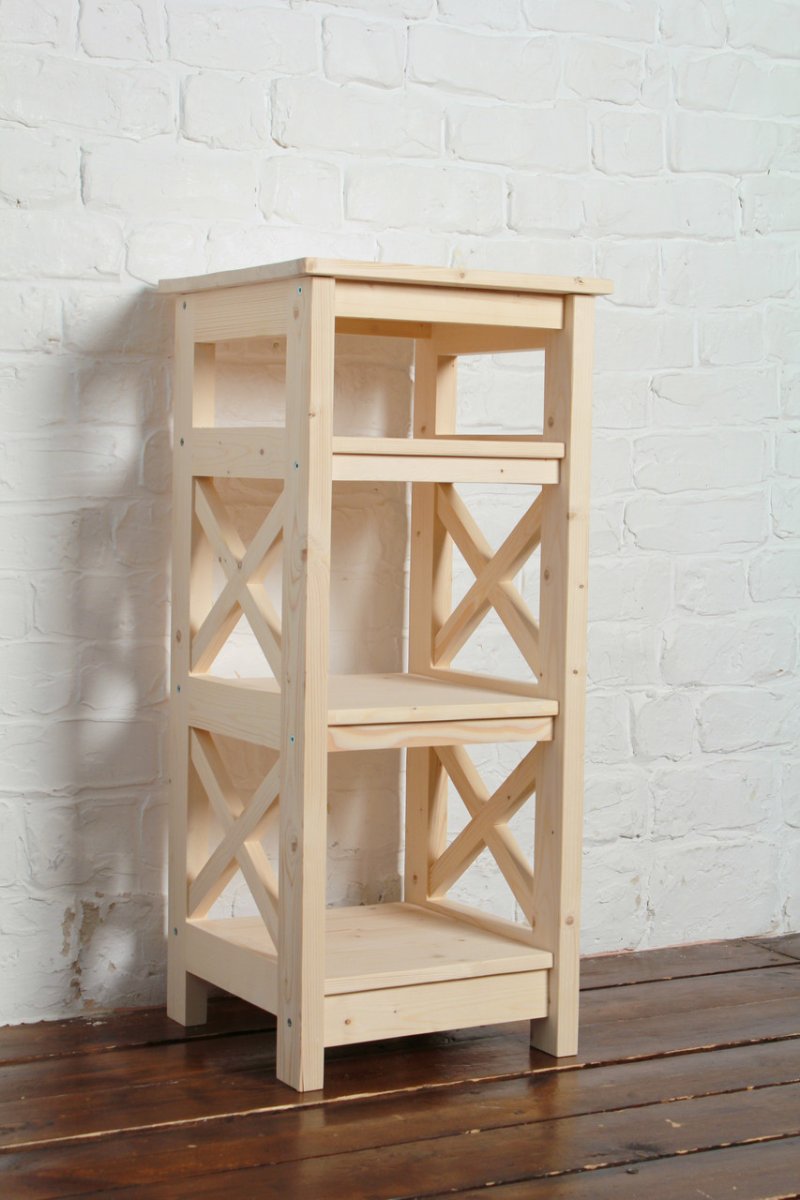 Thethe is narrow, 4 shelves, 910x400x400mm, wooden rack