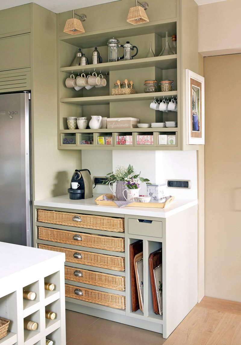 Kitchen with open shelves