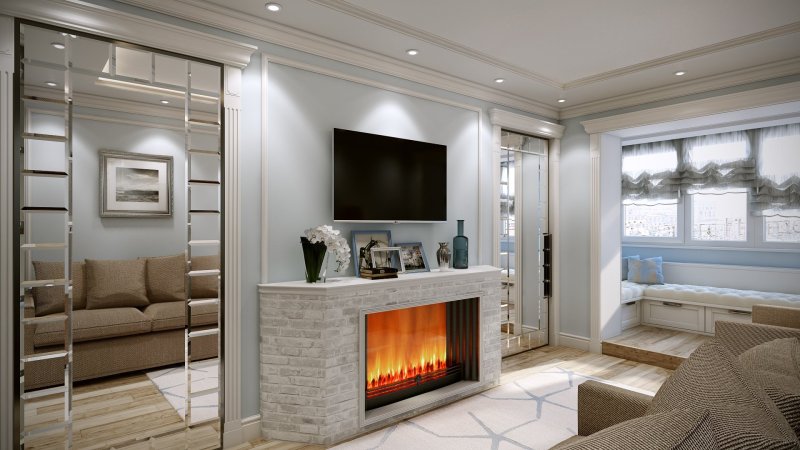 Fireplaces in the interior of the living room