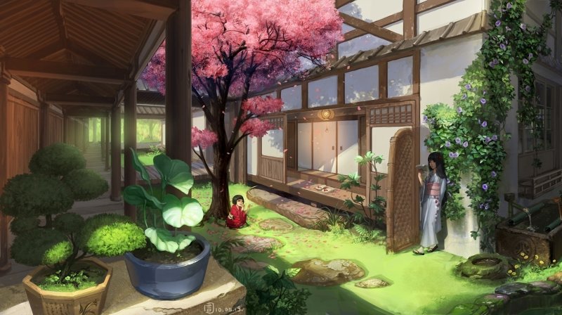 Japanese houses anime