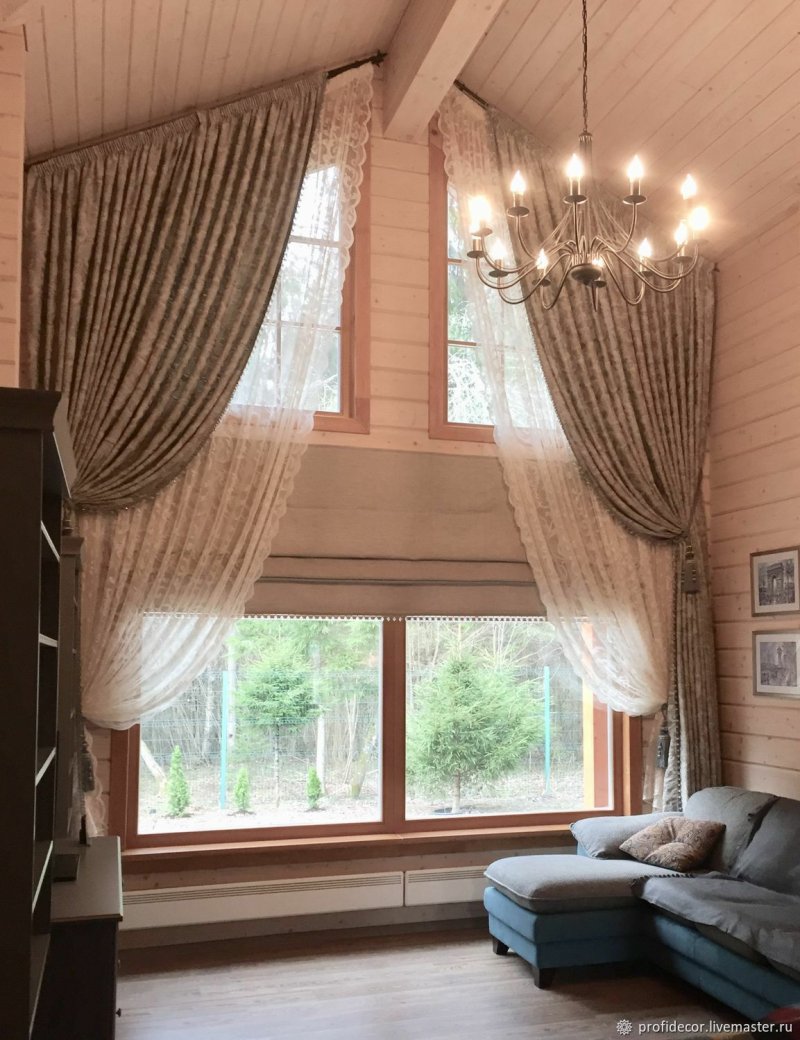 Wooden house curtains