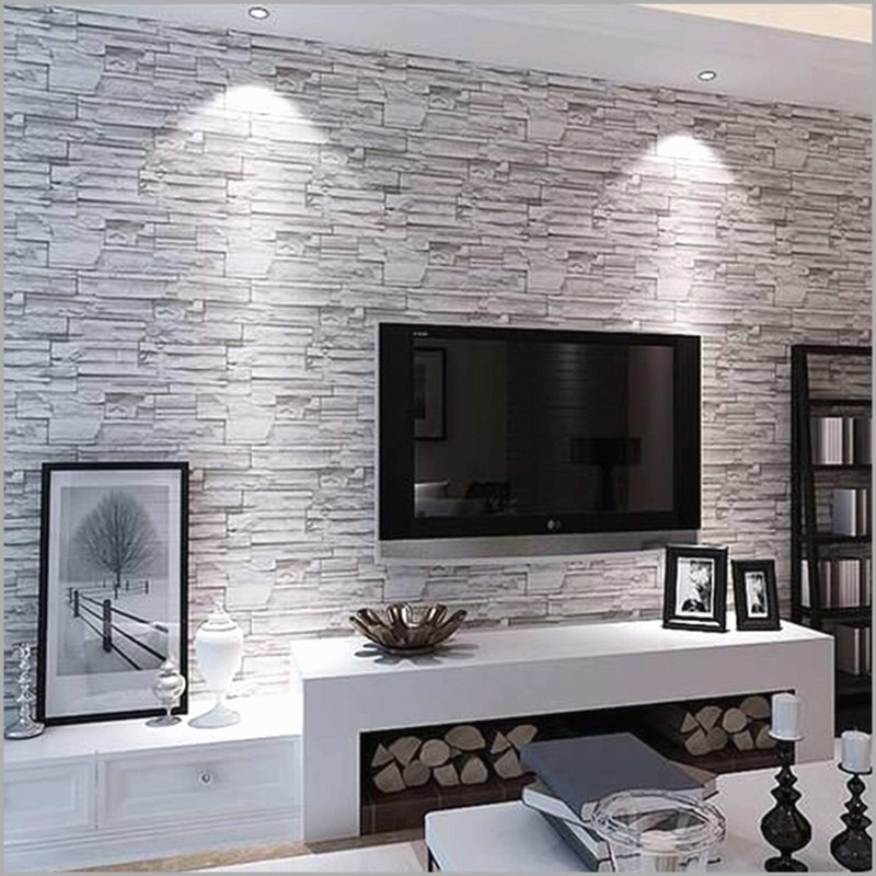 Living room decoration with decorative stone