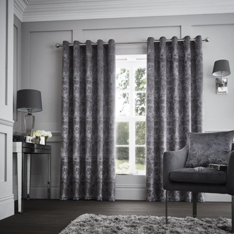 Curtains Blackout velvet gray