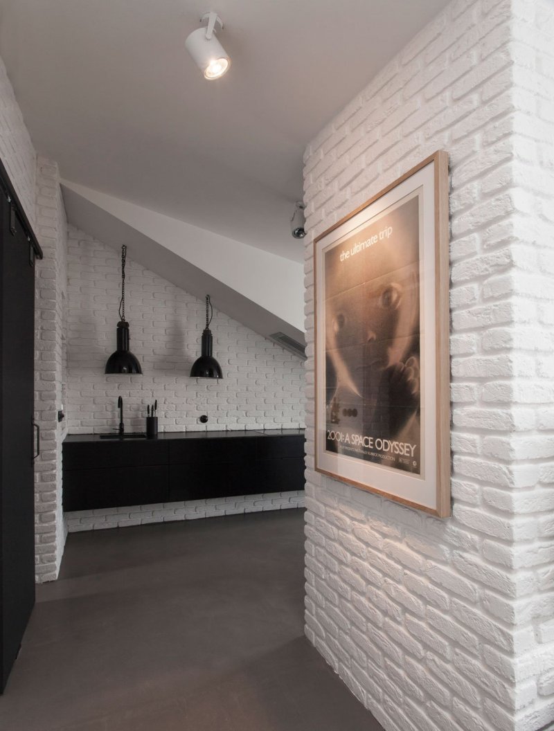 Gypsum brick in the interior