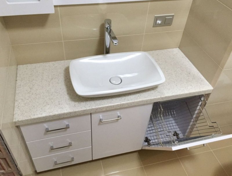 Bathroom furniture with a countertop