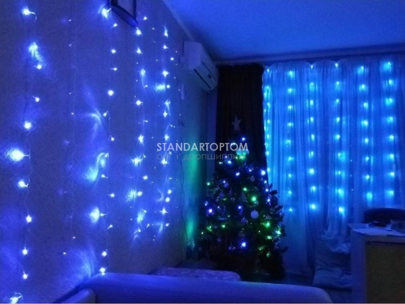 Garland curtain LED Blue 2x2m IP44 (CL20)